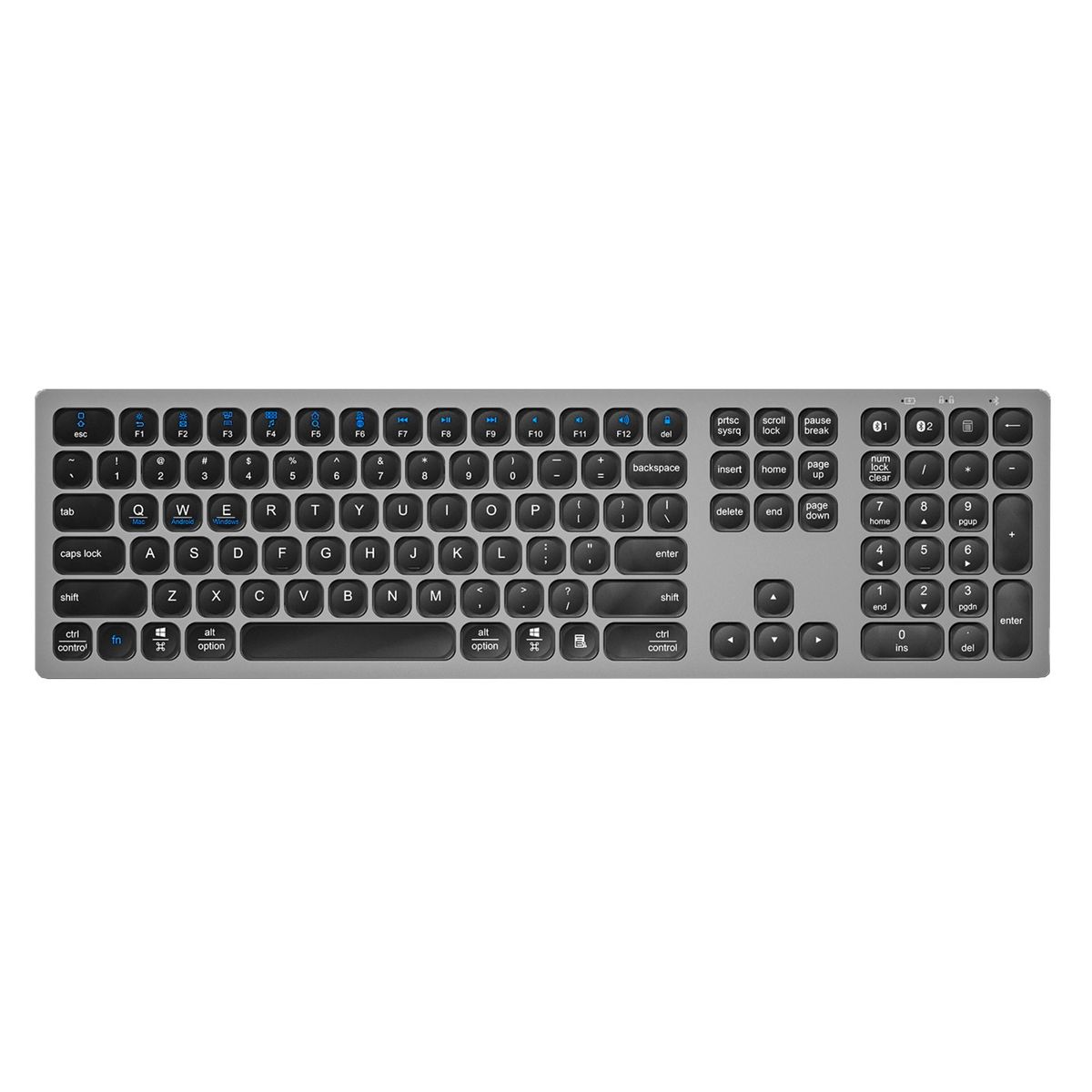 DAYOSHOP - Teclado Inalambrico Recargable Bluetooth Aluminio Profesiona