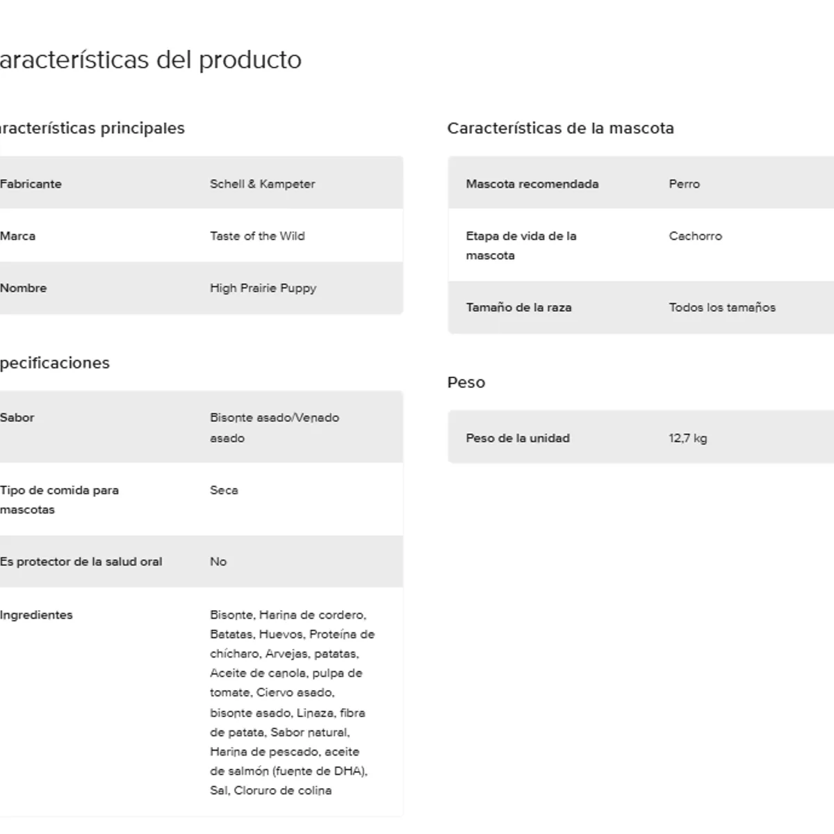 TASTE OF THE WILD - Taste of the wild pacific puppy 28 lb