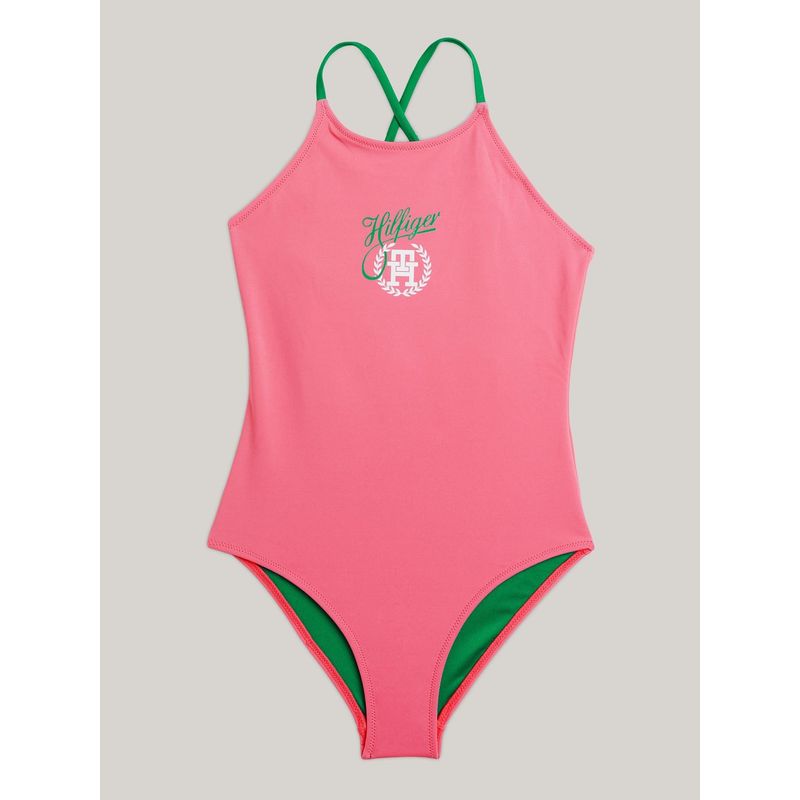 TOMMY HILFIGER - Traje Rosa Niña De Baño Con Logo Th Original Tommy Hilfiger