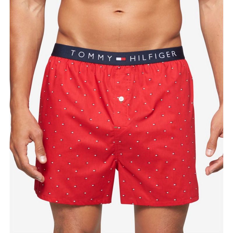 TOMMY HILFIGER - Boxer Suelto Rojo Con Diseño De Microbanderas Tommy Hilfiger