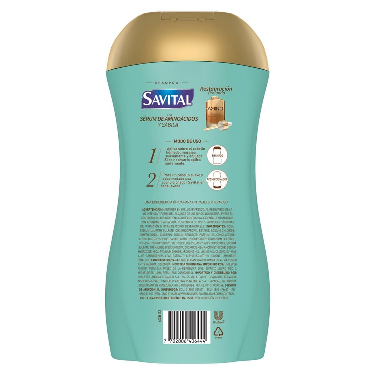 SAVITAL - Shampoo Savital Aminoacidos Y Sabila X 510ml