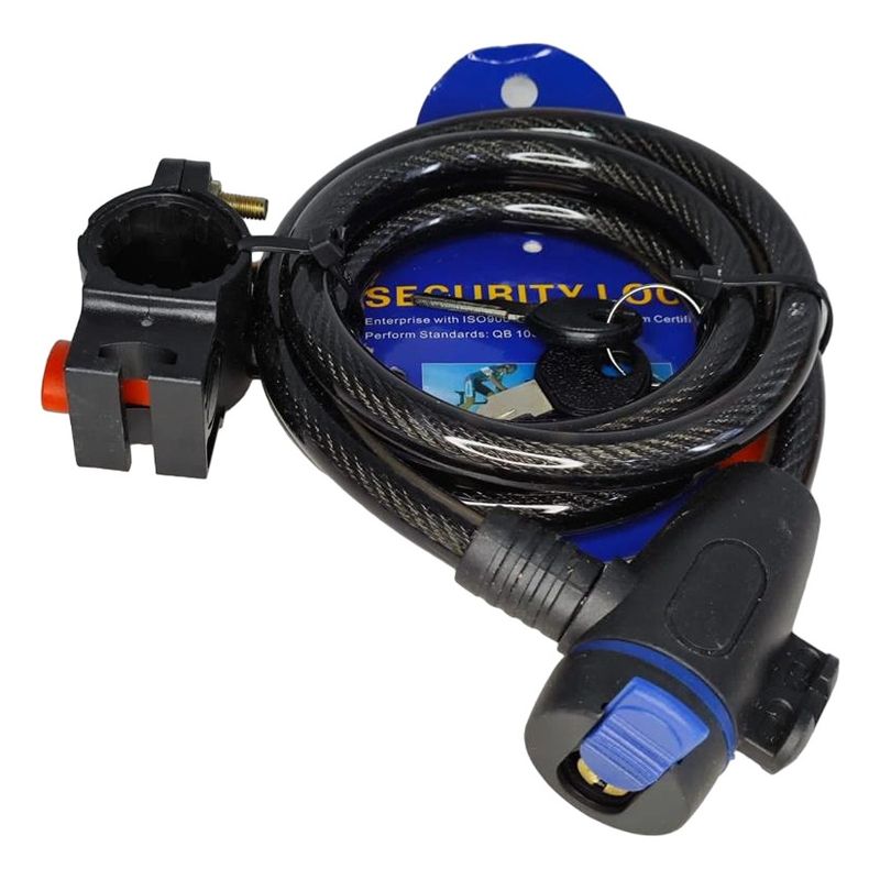 GENERICO - Guaya Cable Espiral Acero Bicicleta Patineta Seguridad Llave