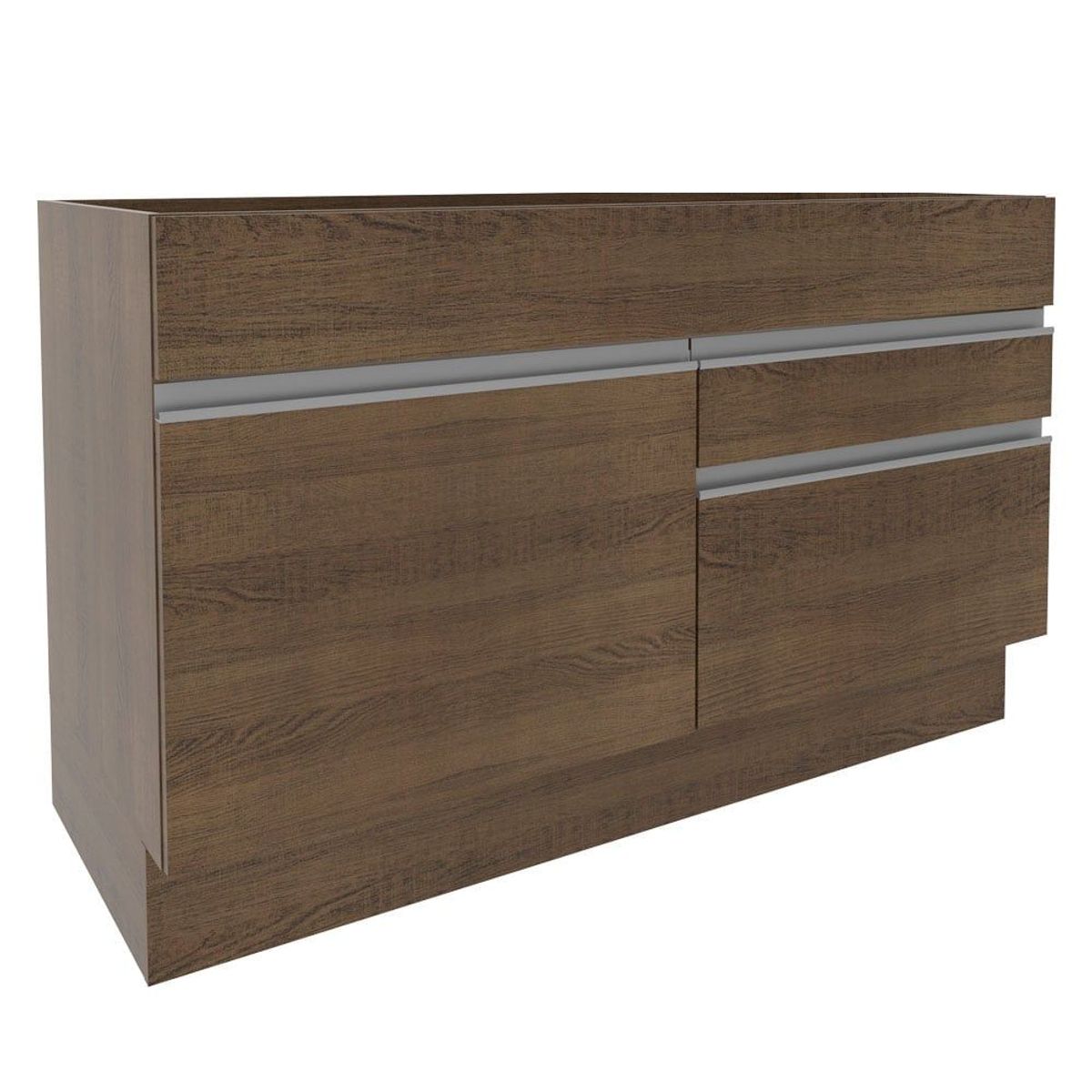 MADESA - Mueble de Cocina Bajo Glamy 1.20 m 1 Puerta 2 Cajones Marrón