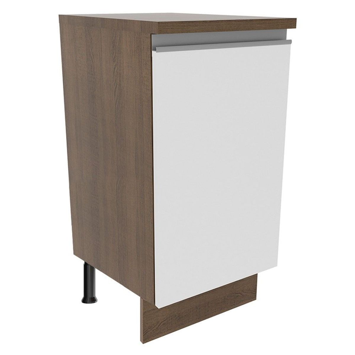 MADESA - Mueble de Cocina Bajo Glamy 40 cm 1 Puerta Marrón/Blanco