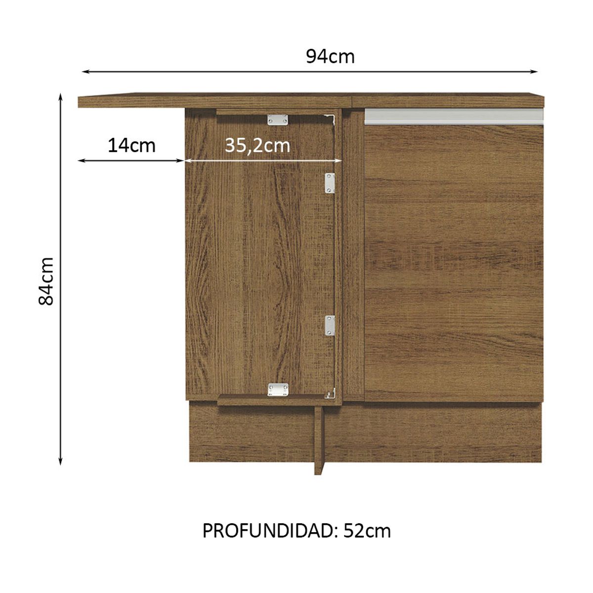 MADESA - Mueble de Cocina Bajo de Esquina Glamy 1 Puerta