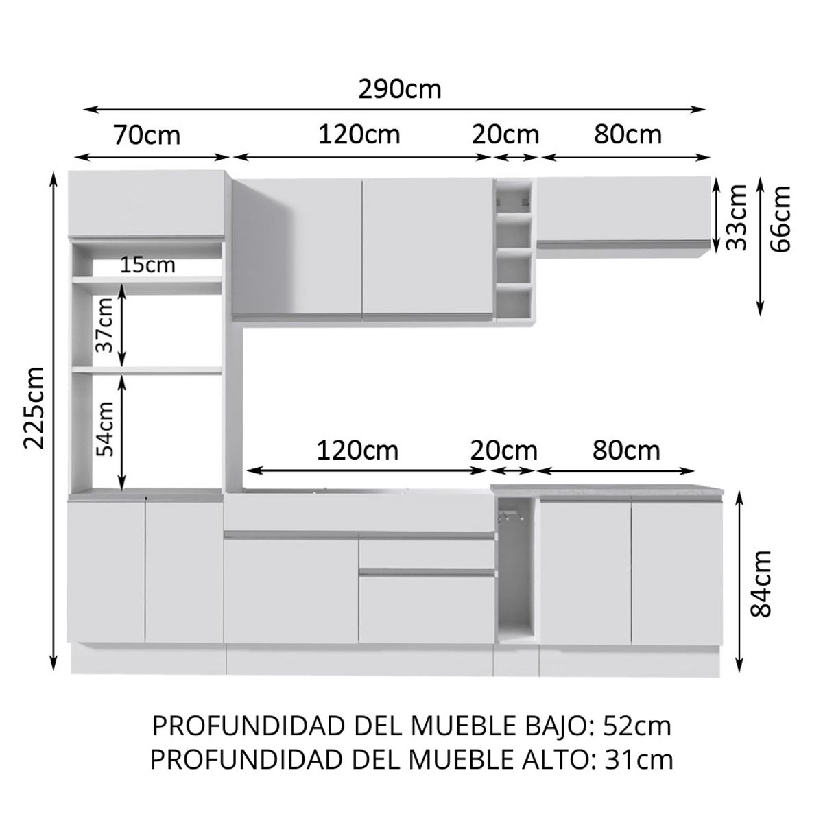 MADESA - Cocina Integral Vicenza 2.90 Metros