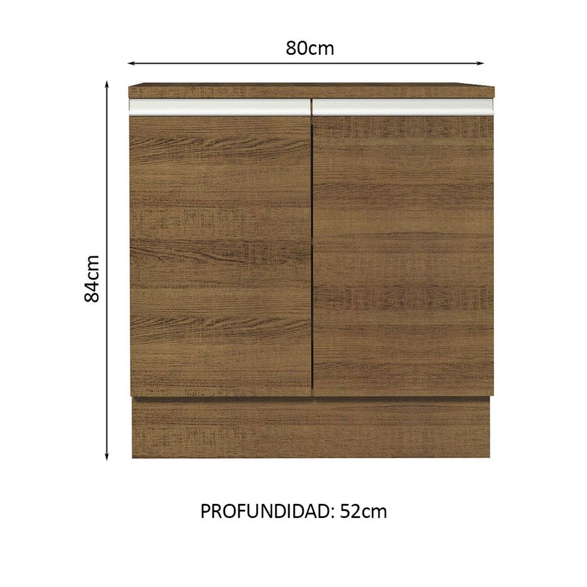 MADESA - Mueble de Cocina Bajo Glamy 80 cm 2 Puertas Marrón