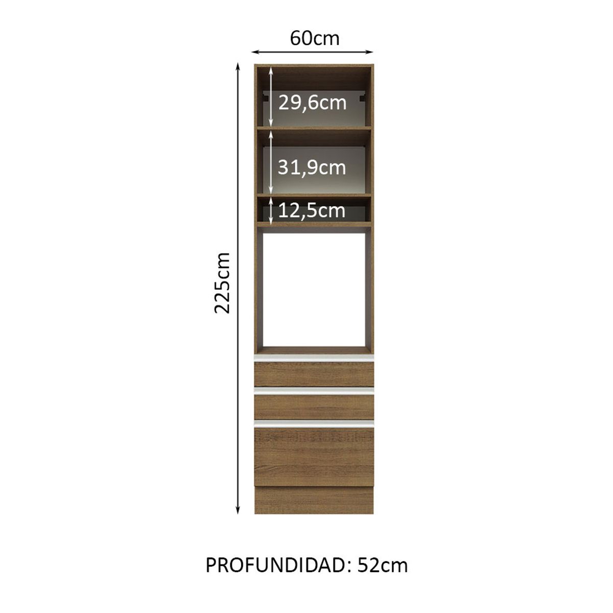 MADESA - Mueble de Cocina para Hornos Glamy 60 cm