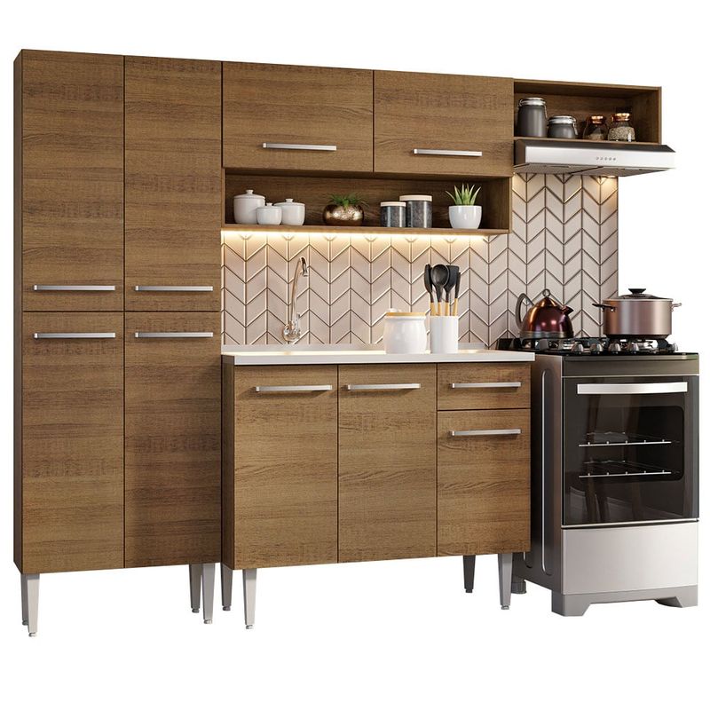 MADESA - Cocina Integral Emilly 2.30 m con Mesón de Acero 12