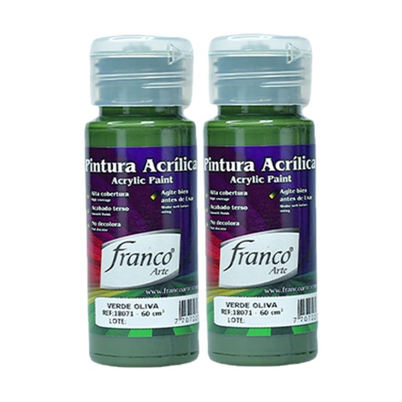 FRANCO ARTE - Pintura Al Frio Verde Oliva 60 Ml Franco Arte X 2 Unidades