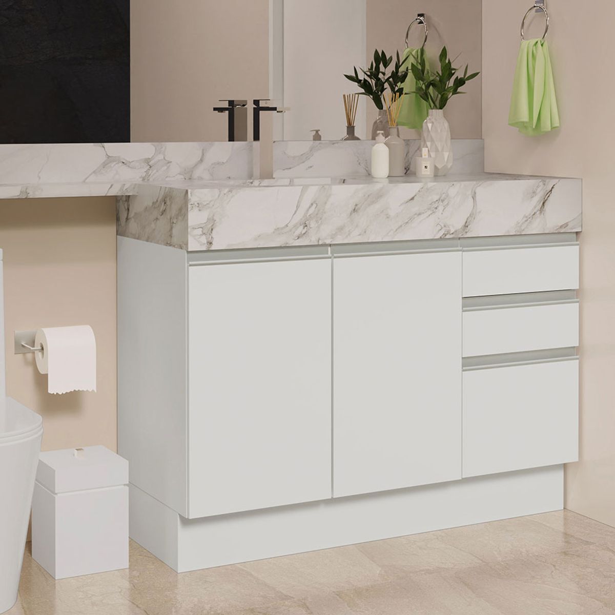 MADESA - Mueble para Baños 120 cm 2 Puertas 3 Cajones