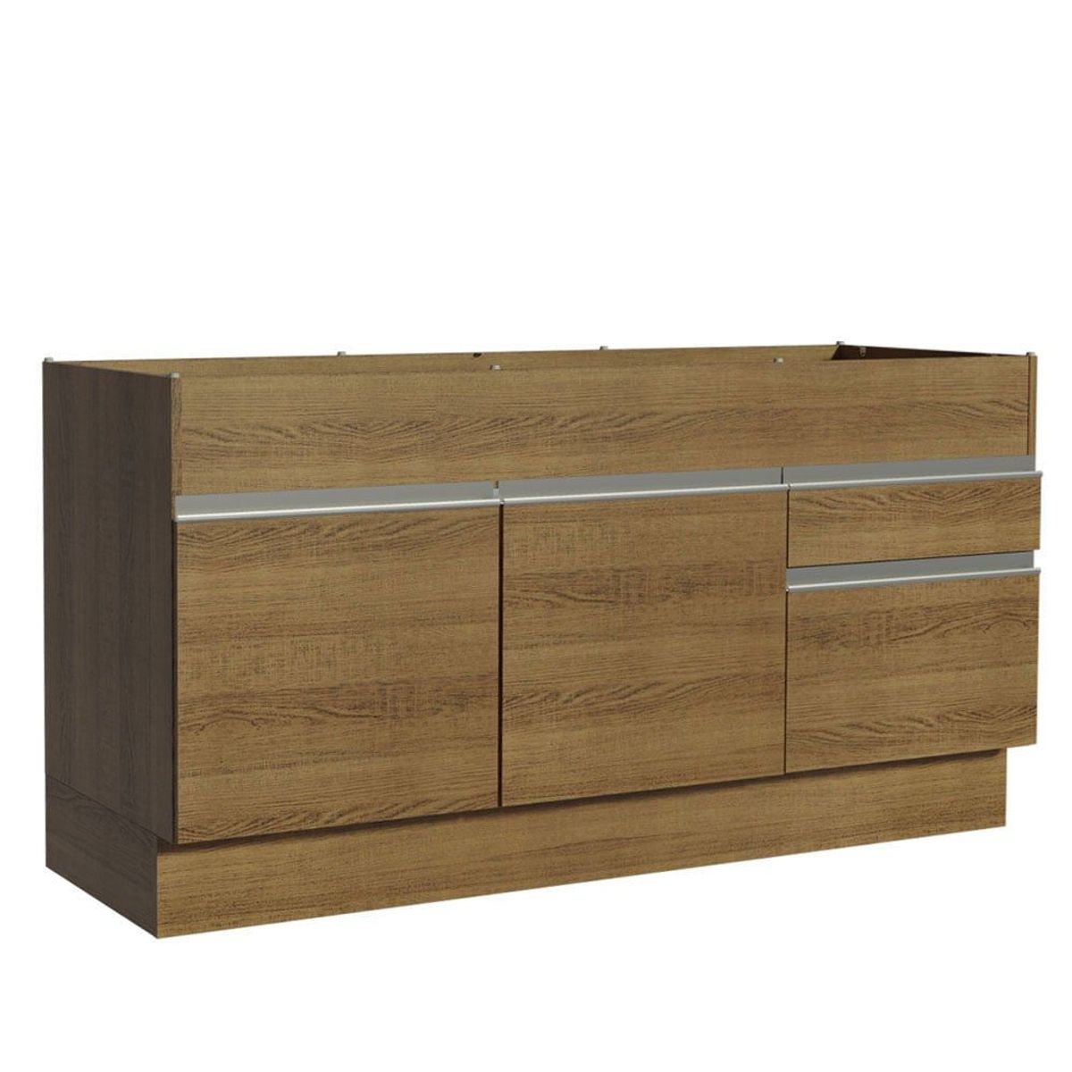 MADESA - Mueble de Cocina Bajo Glamy 1.50 m 2 Puertas 2 Cajones Marrón
