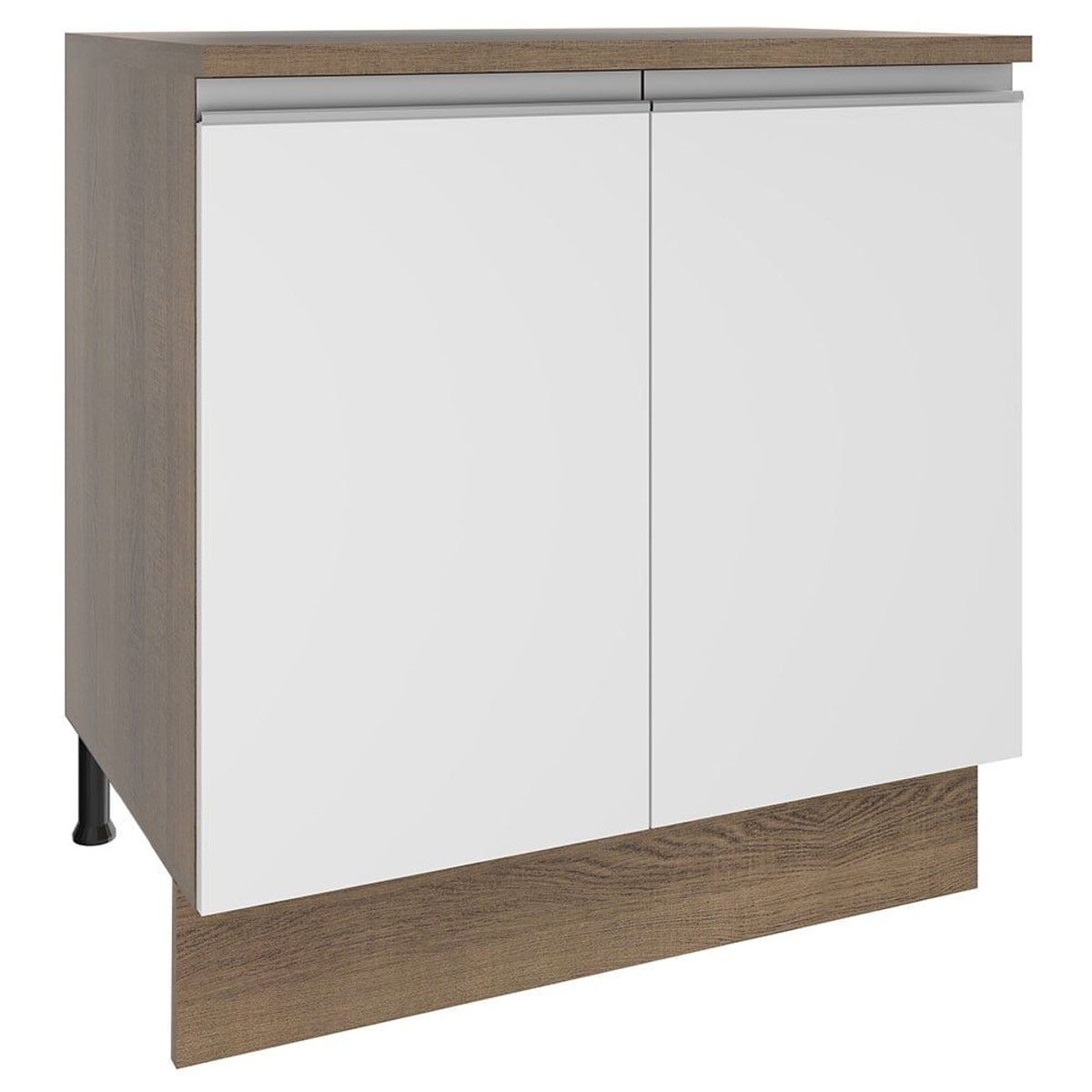 MADESA - Mueble de Cocina Bajo Glamy 80 cm 2 Puertas Marrón/Blanco