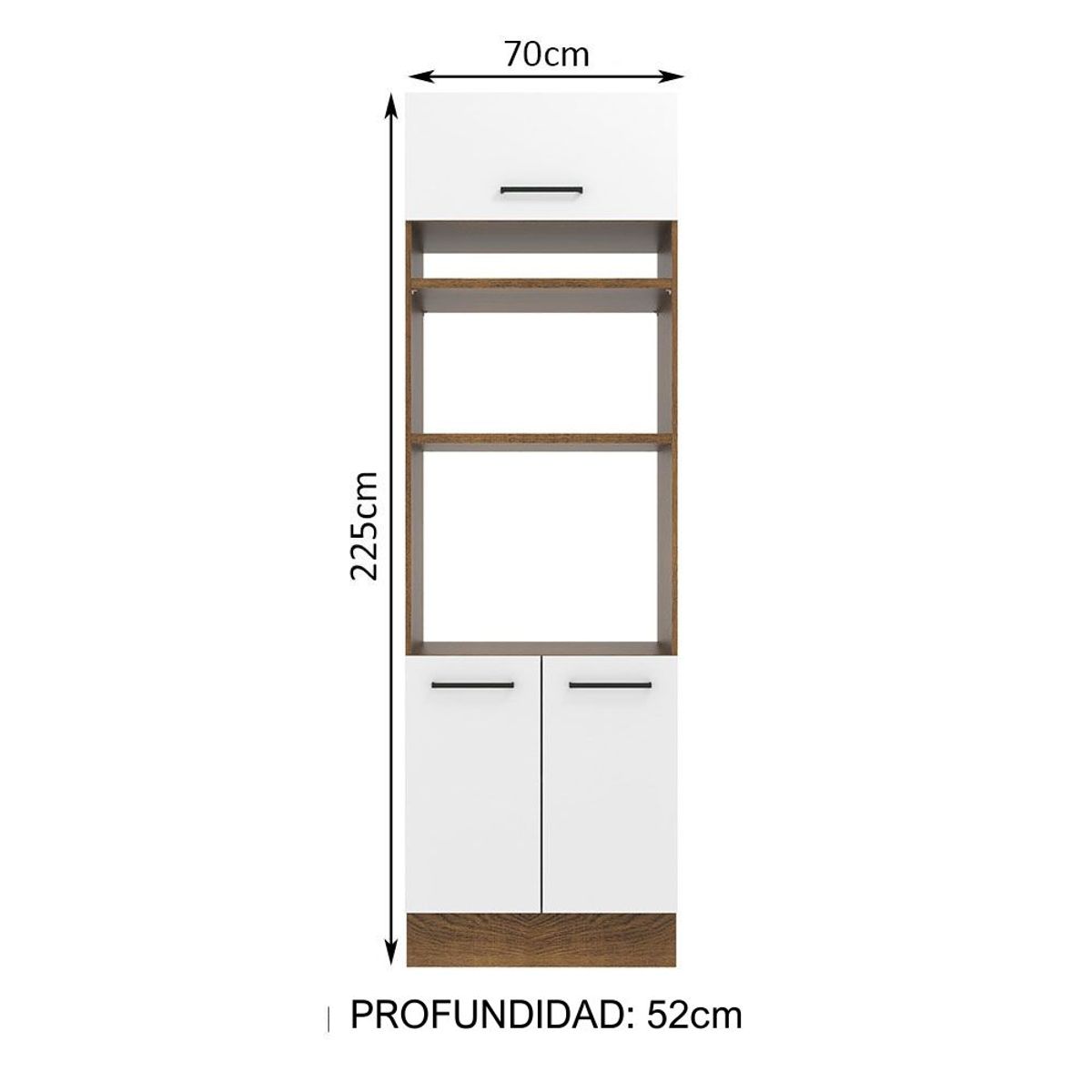 MADESA - Mueble de Cocina para Hornos Agata 70 cm Marrón/Blanco