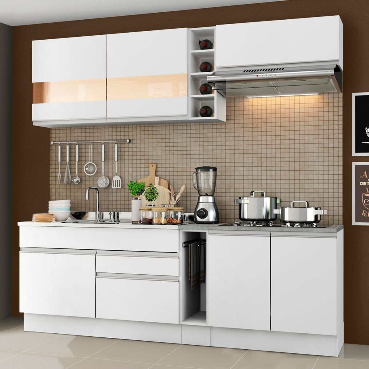MADESA - Cocina Integral Parma 2.20 Metros Blanco 02