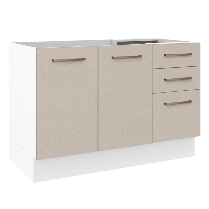 MADESA - Mueble de Cocina Bajo Agata 1.20 m 2 Puertas 3 Cajones
