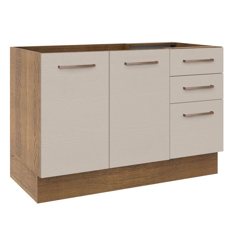 MADESA - Mueble de Cocina Bajo Agata 1.20 m 2 Puertas 3 Cajones