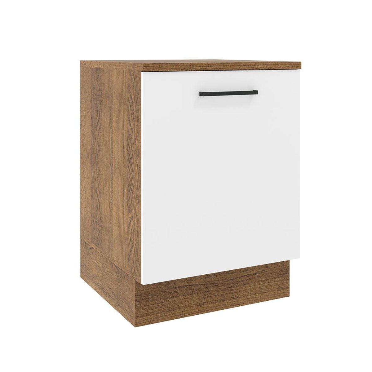 MADESA - Mueble de Cocina Bajo Agata 60 cm 1 Puerta Marrón/Blanco