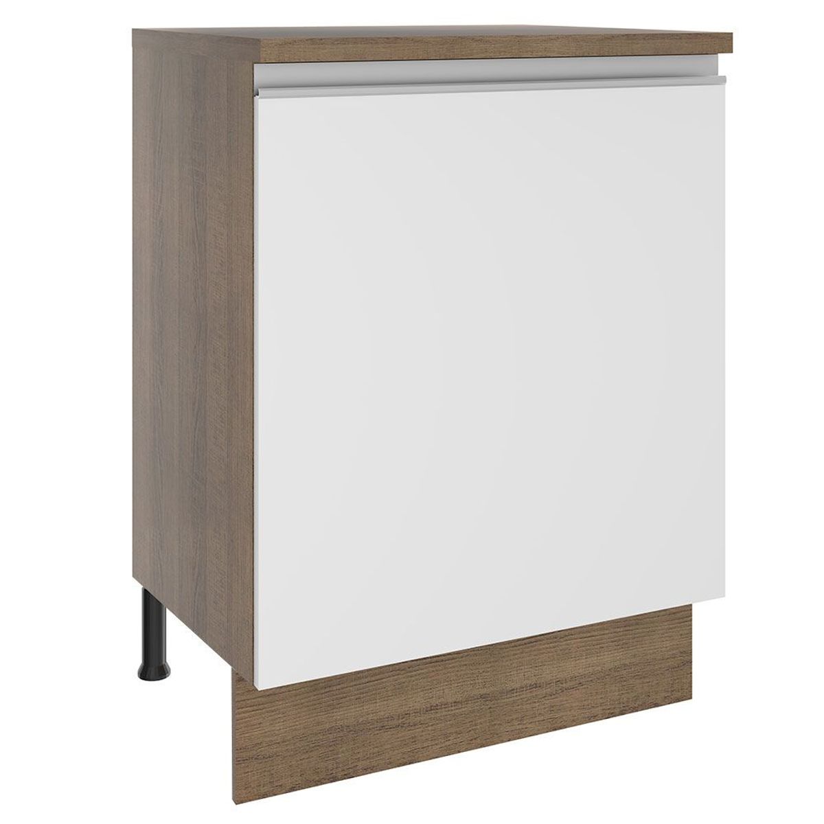 MADESA - Mueble de Cocina Bajo Glamy 60 cm 1 Puerta Marrón/Blanco