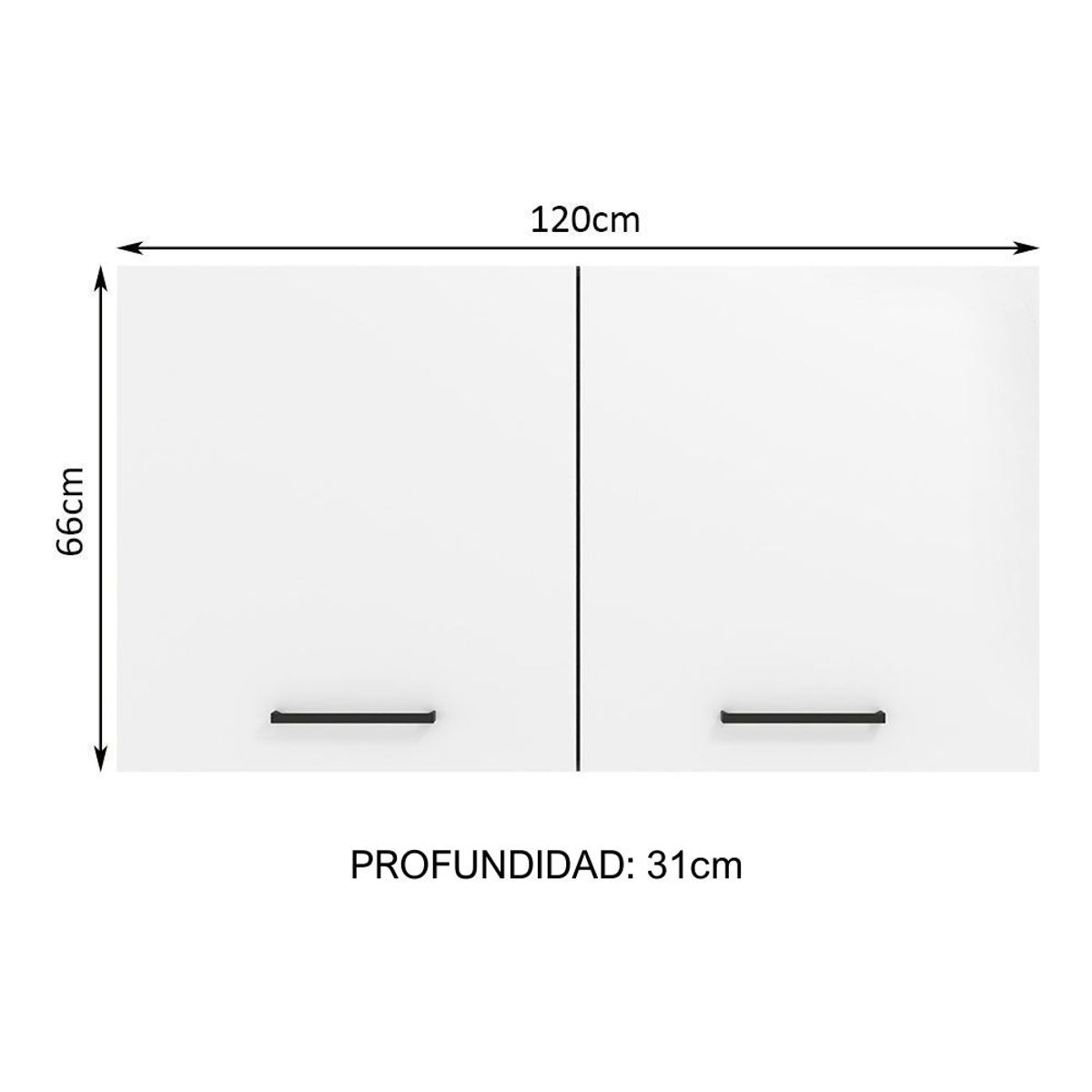 MADESA - Mueble de Cocina Superior Agata 1.20 Metros 2 Puertas Marrón/Blanco