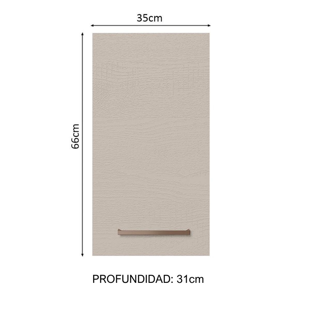 MADESA - Mueble de Cocina Superior Agata 35 cm 1 Puerta Blanco/Crema