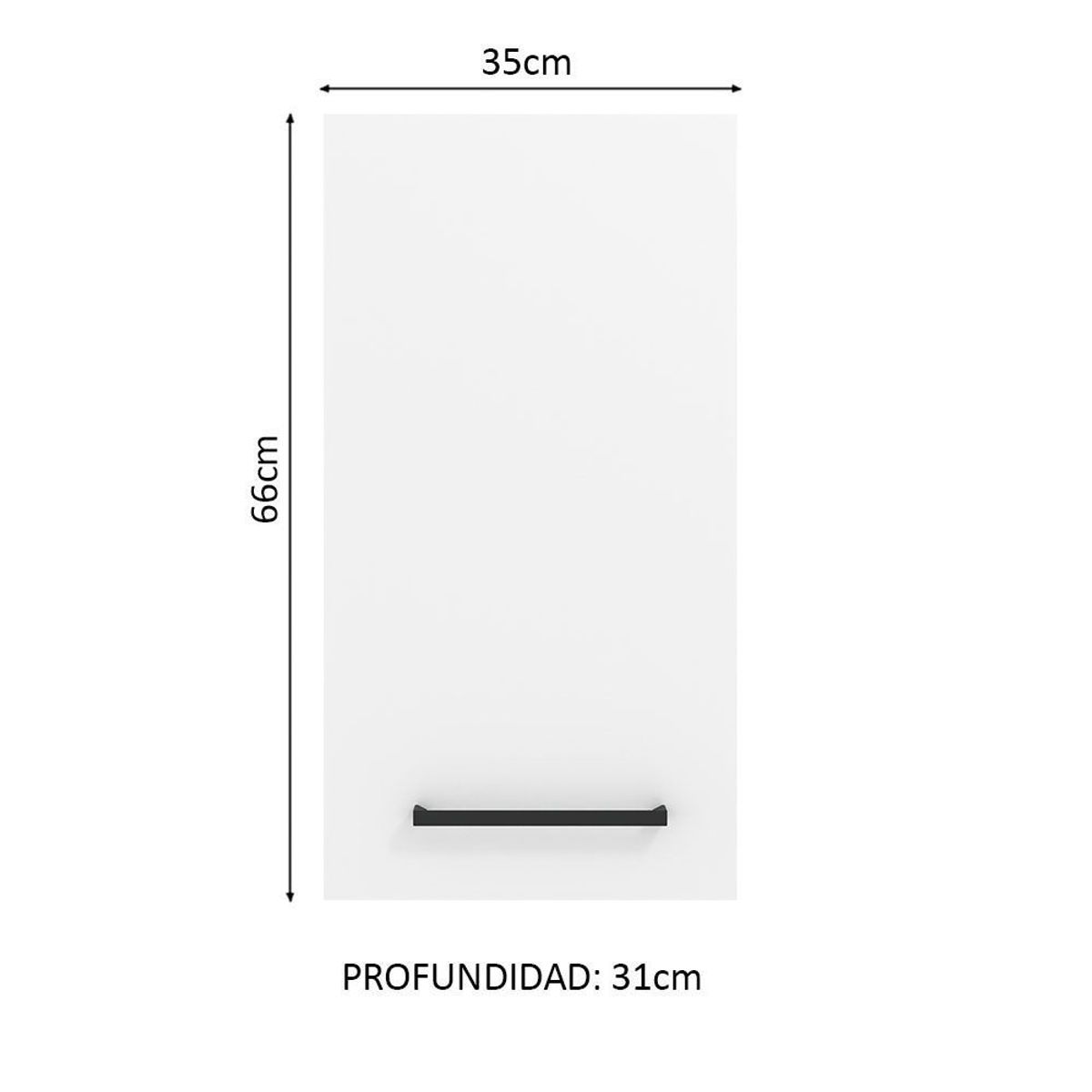 MADESA - Mueble de Cocina Superior Agata 35 cm 1 Puerta Marrón/Blanco