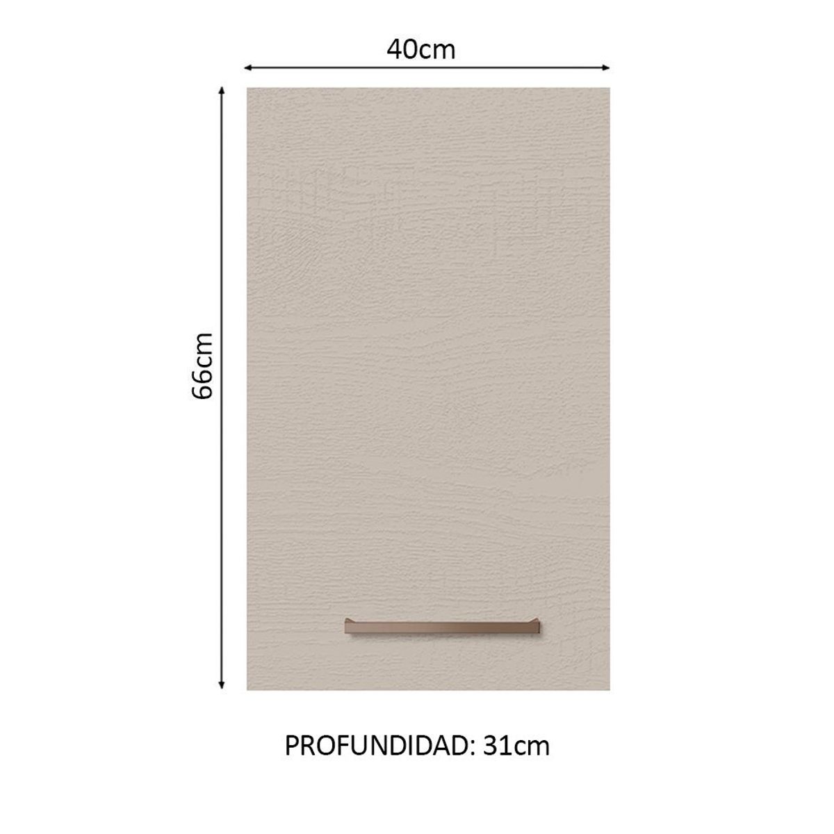 MADESA - Mueble de Cocina Superior Agata 40 cm 1 Puerta Blanco/Crema