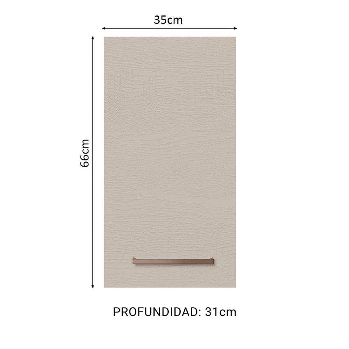 MADESA - Mueble de Cocina Superior Agata 35 cm 1 Puerta Marrón/Crema