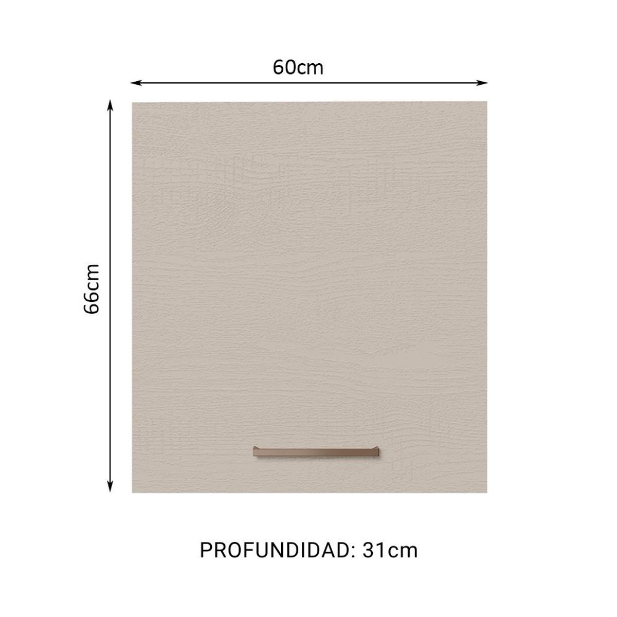 MADESA - Mueble de Cocina Superior Agata 60 cm 1 Puerta Blanco/Crema