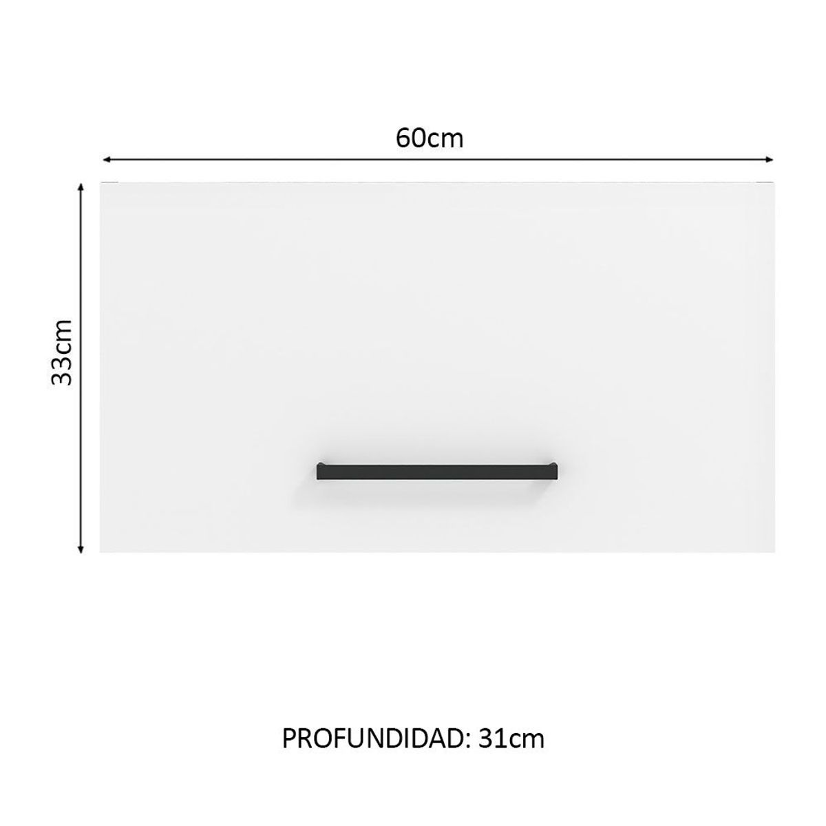 MADESA - Mueble de Cocina Superior Agata 60 cm 1 Puerta Abatible Marrón/Blanco