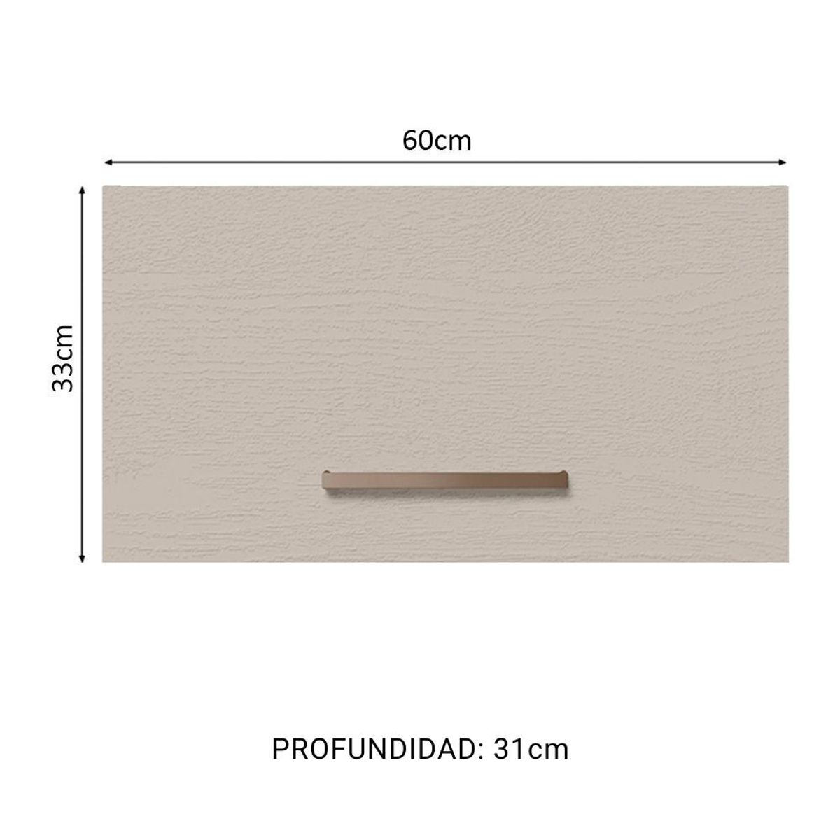 MADESA - Mueble de Cocina Superior Agata 60 cm 1 Puerta Abatible Marrón/Crema