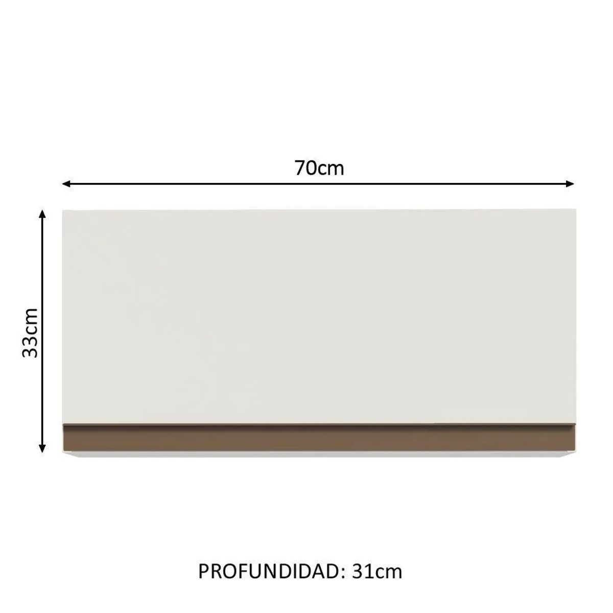 MADESA - Mueble de Cocina Superior Reims 70 cm 1 Puerta Abatible