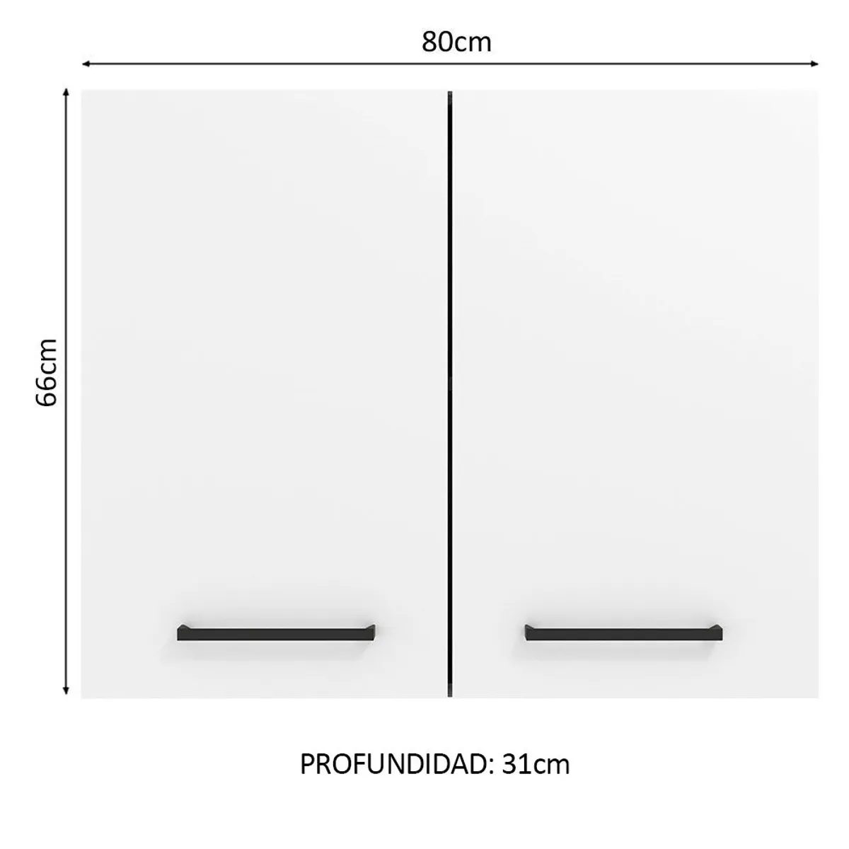 MADESA - Mueble de Cocina Superior Agata 80 cm 2 Puertas Marrón/Blanco