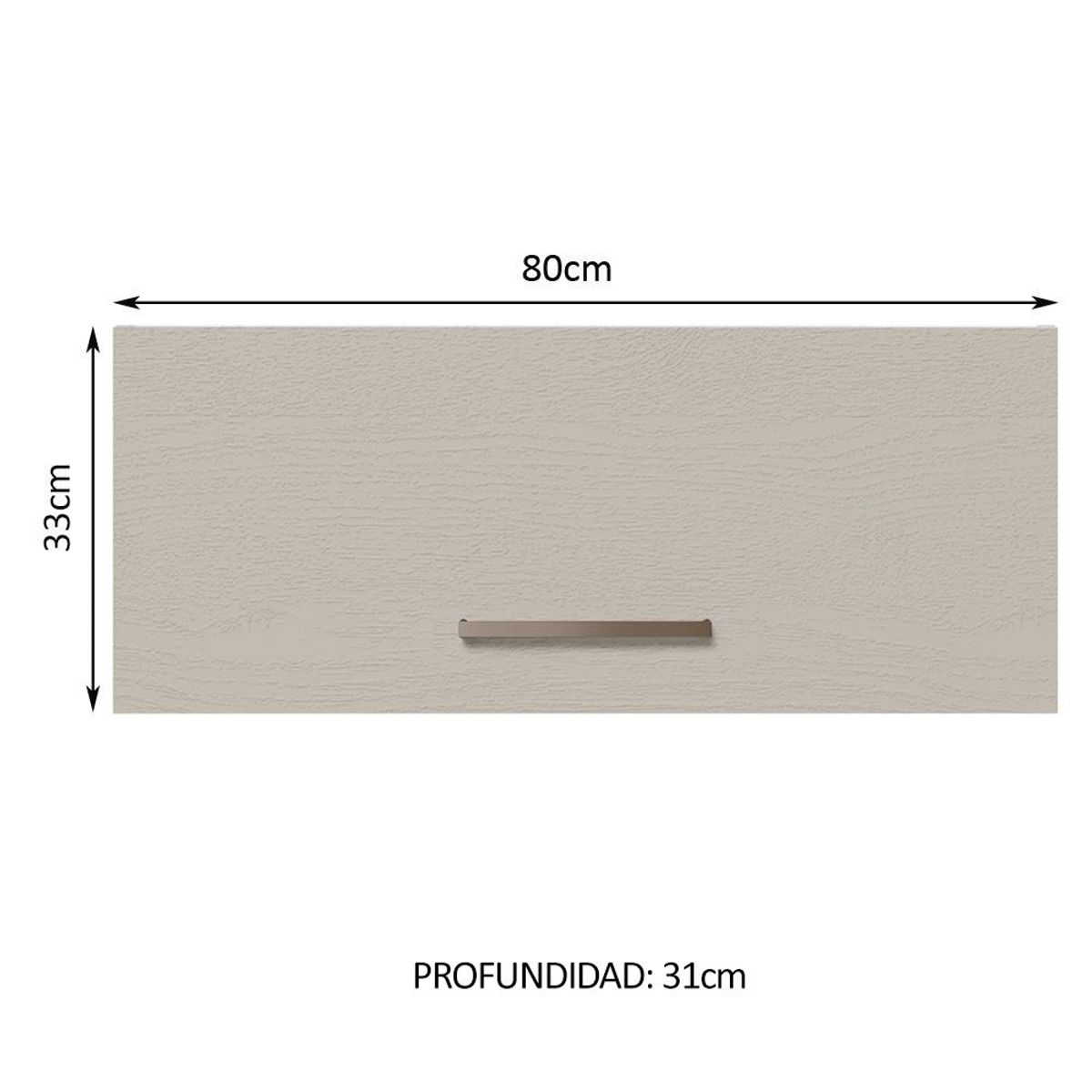 MADESA - Mueble de Cocina Superior Agata 80 cm 1 Puerta Abatible Marrón/Crema
