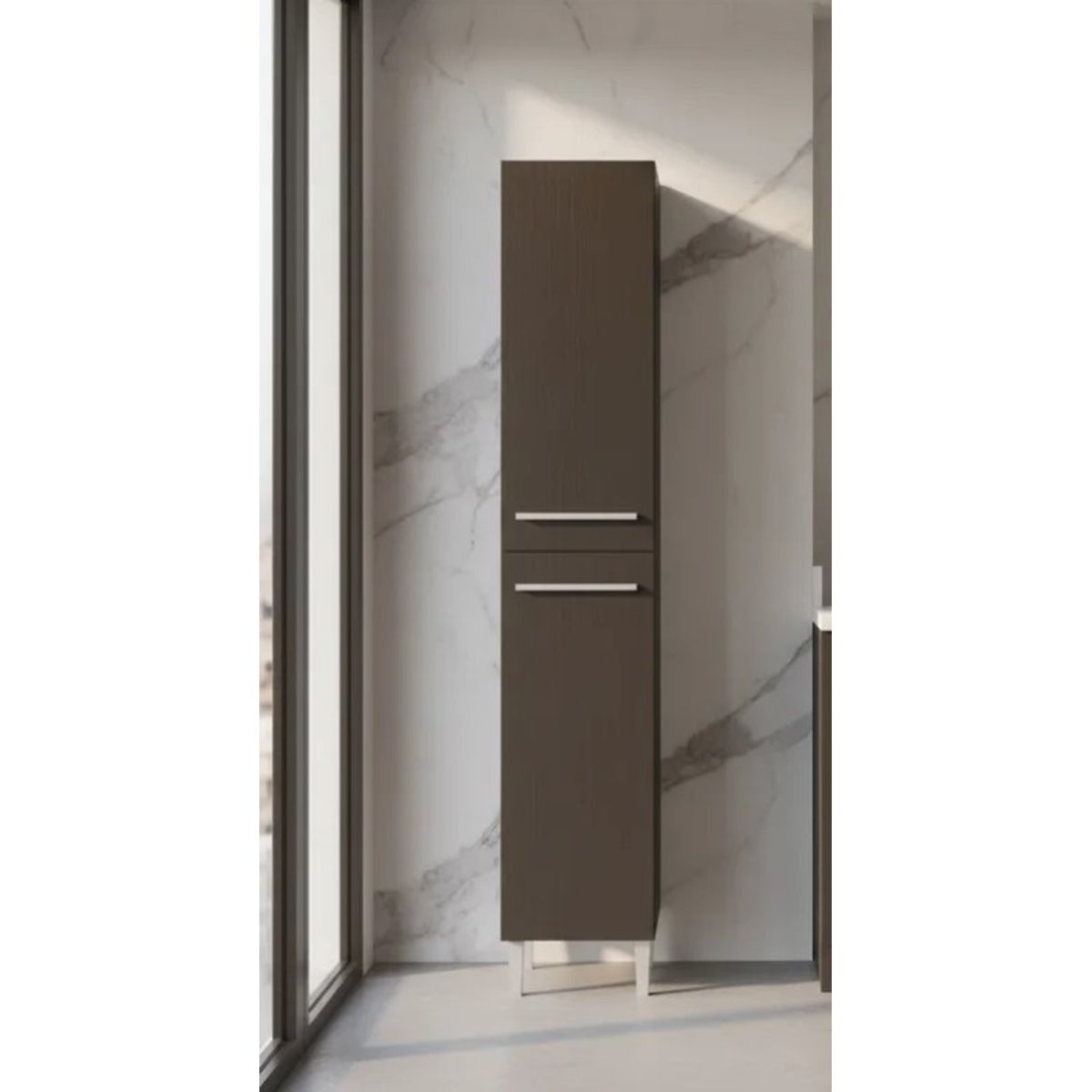 MADESA - Mueble de Cocina Armario Vertical Emilly 2 Puertas Marrón/Negro