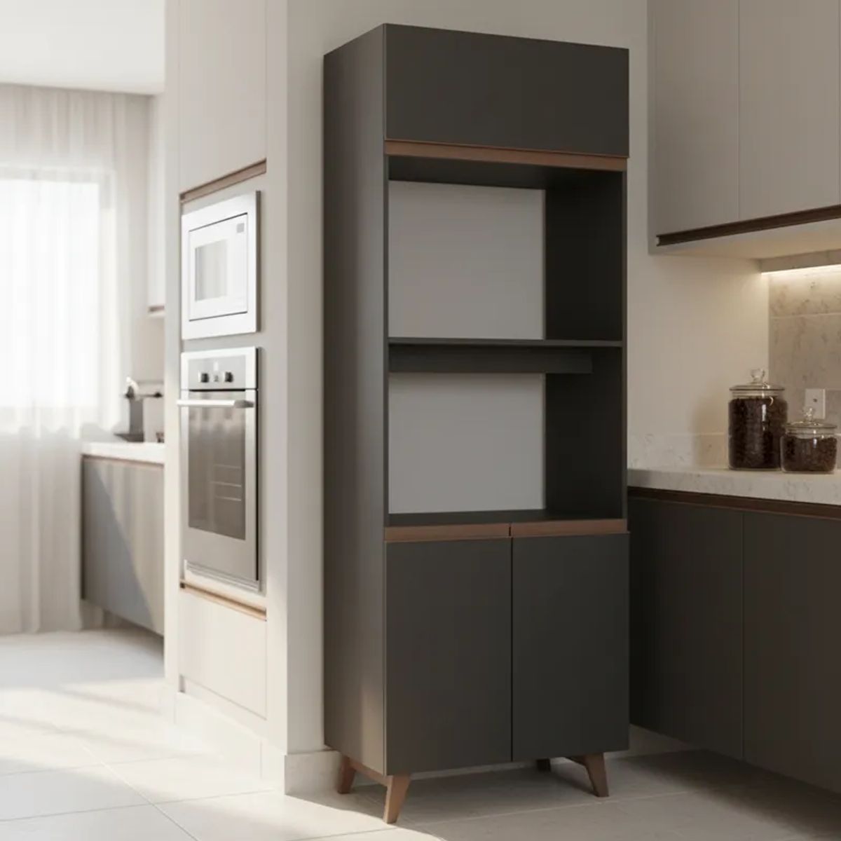 MADESA - Mueble de Cocina para Hornos Reims 70 cm Negro