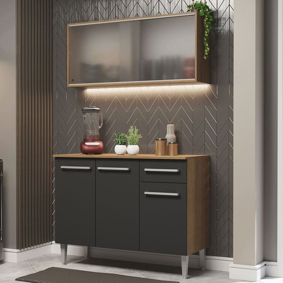 MADESA - Cocina Integral Compacta Emilly 1.05 Metros