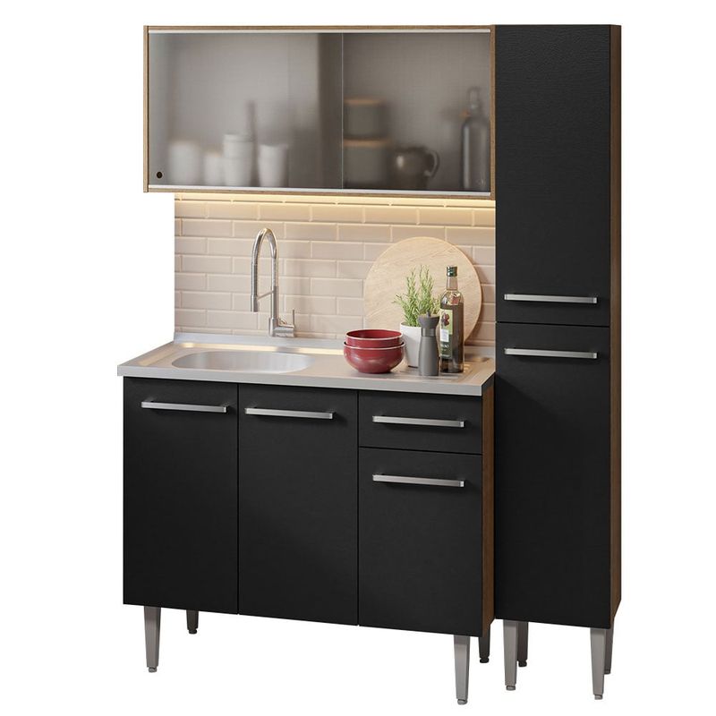 MADESA - Cocina Integral Emilly 1.40 m con Mesón de Acero 07