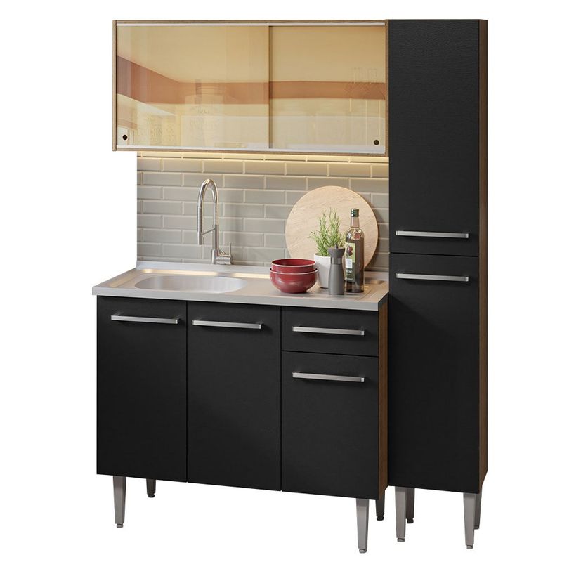 MADESA - Cocina Integral Emilly 1.40 m con Mesón de Acero 08