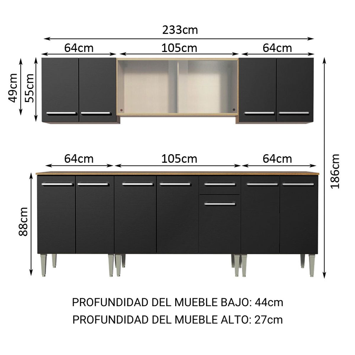 MADESA - Cocina Integral Emilly Wind 2.30 Metros