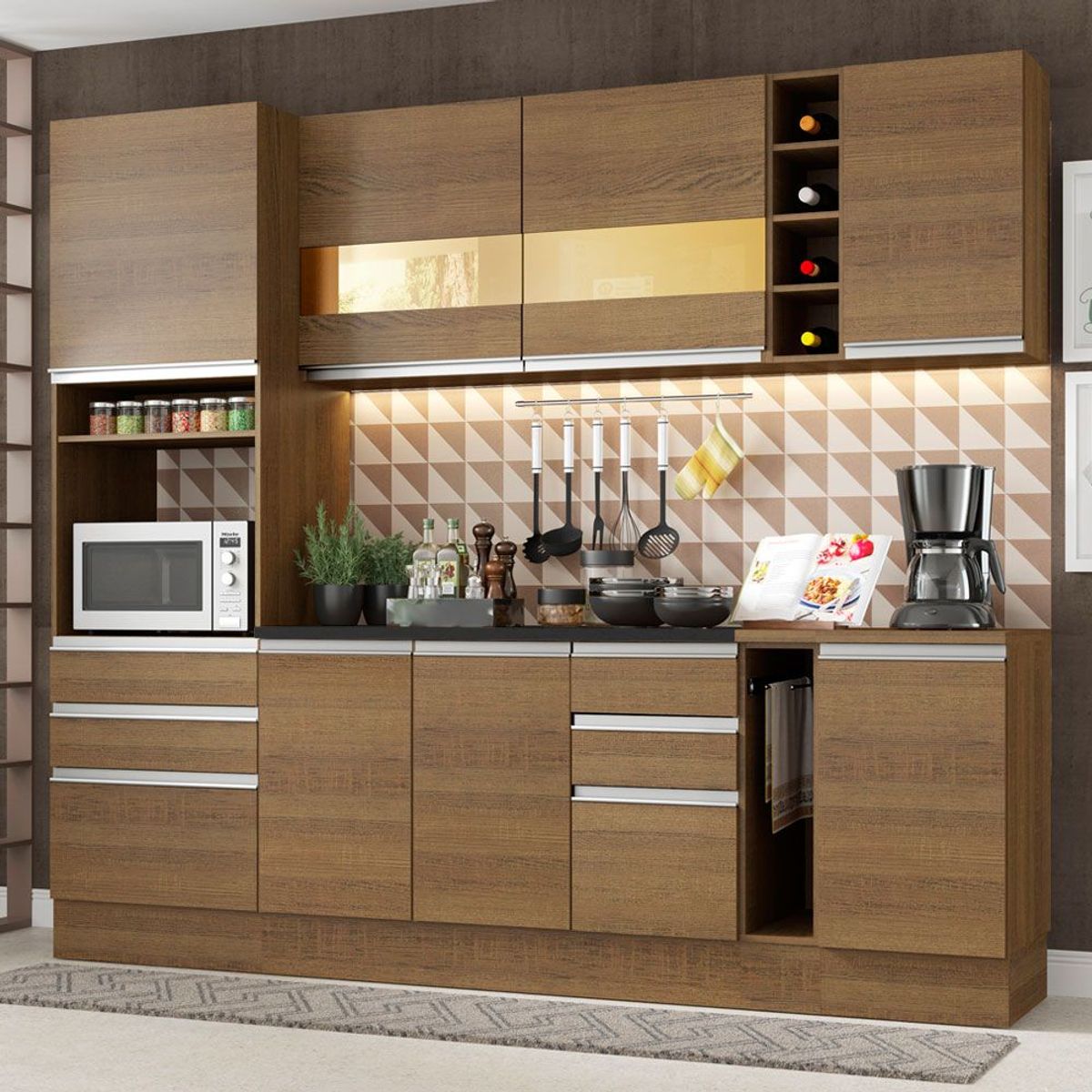 MADESA - Cocina Integral Lazio 2.40 Metros Marrón