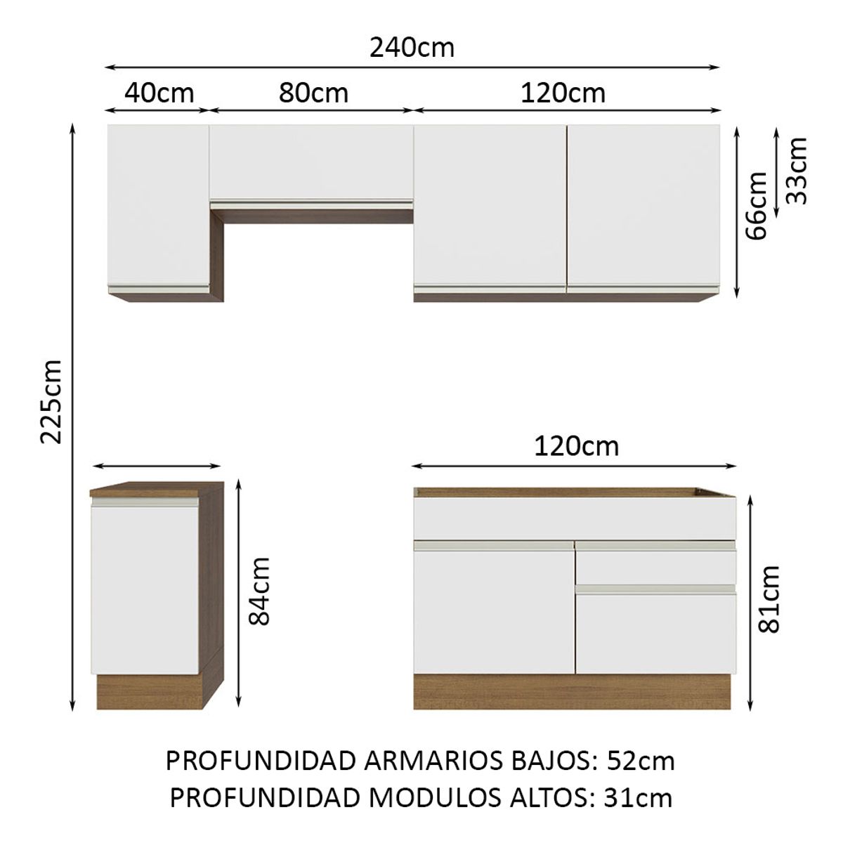 MADESA - Cocina Integral Glamy 2.40 Metros 07