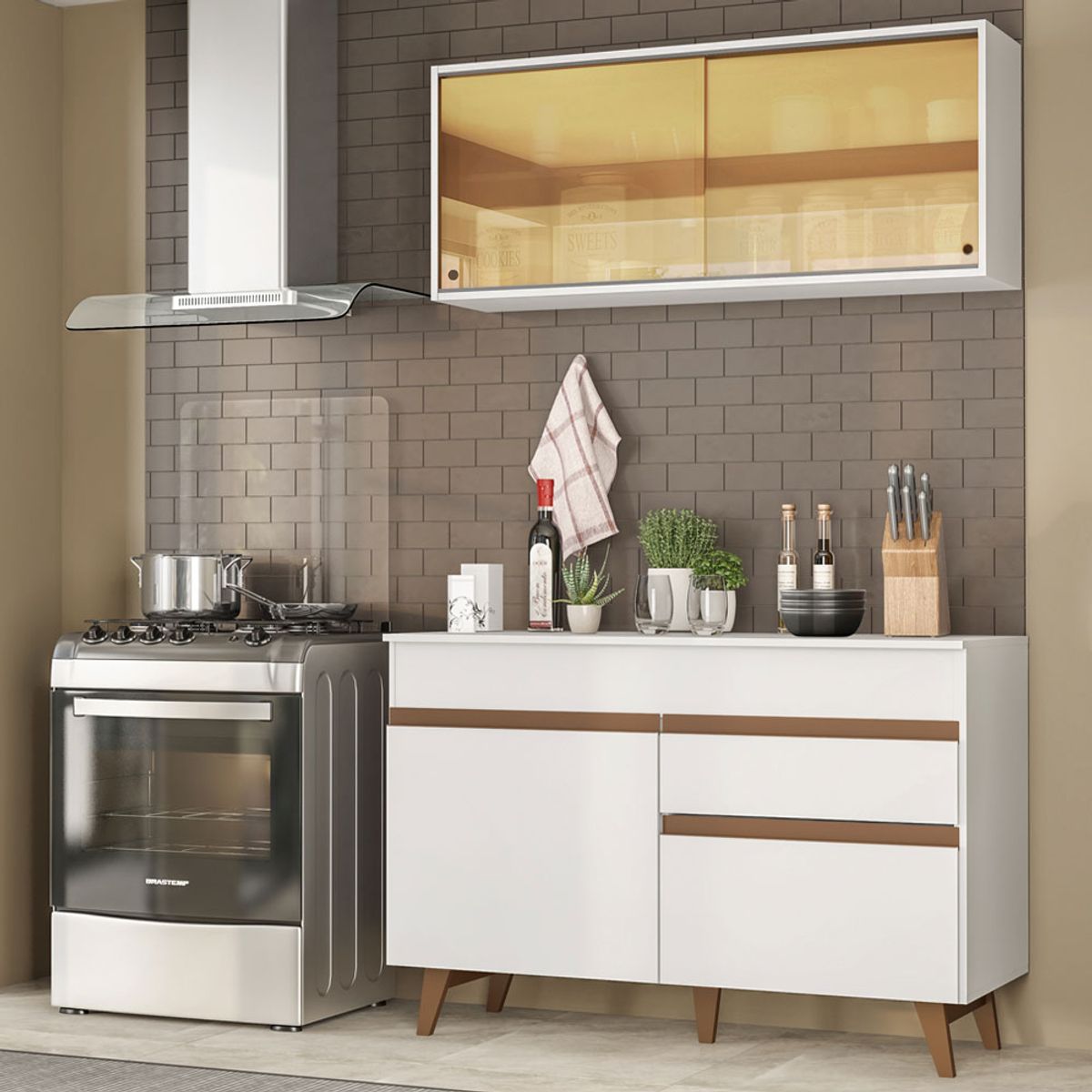 MADESA - Cocina Integral Reims 1.20 m con Encimera Blanco 01