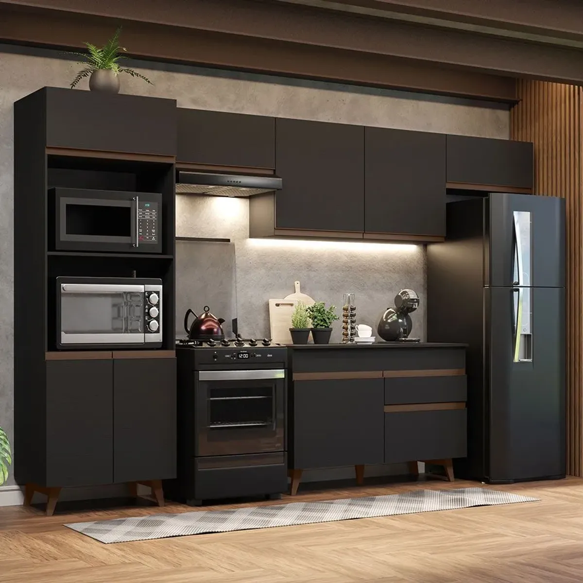 MADESA - Cocina Integral Reims 3.30 m con Encimera Negro 01