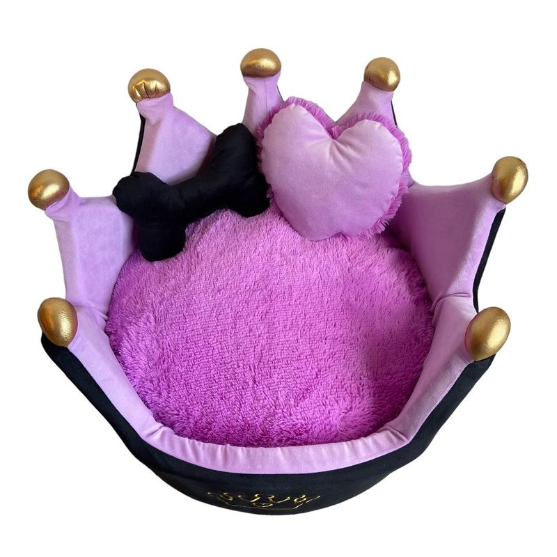 GENERICO - Cama Corona Negra con Lila S