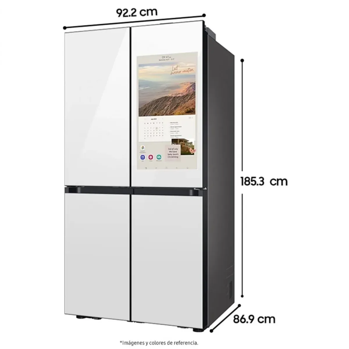 SAMSUNG - Nevecón SAMSUNG Family Hub Tipo Europeo 809 Litros RF29DB995012CO Blanco con Inteligencia Artificial