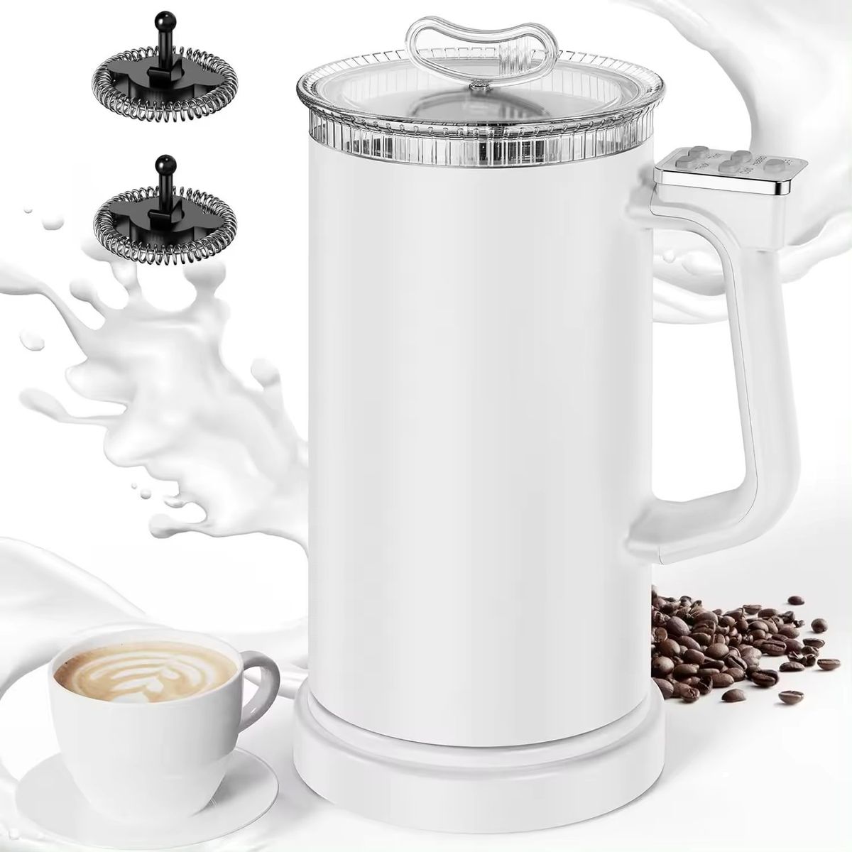 GENERICO - Espumador de Leche Eléctrico 4 en 1 automático Blanco