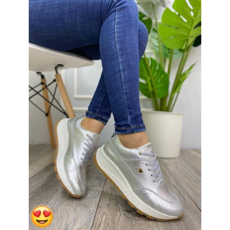 EVEGONZ - Tenis Deportivo en Cuero Zapato Cómodo Mujer