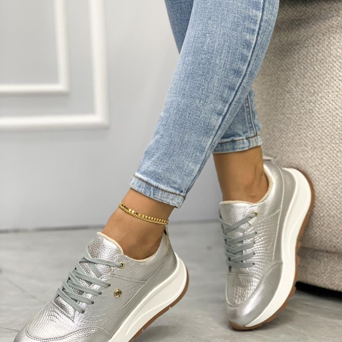 EVEGONZ - Tenis Deportivo en Cuero Zapato Cómodo Mujer