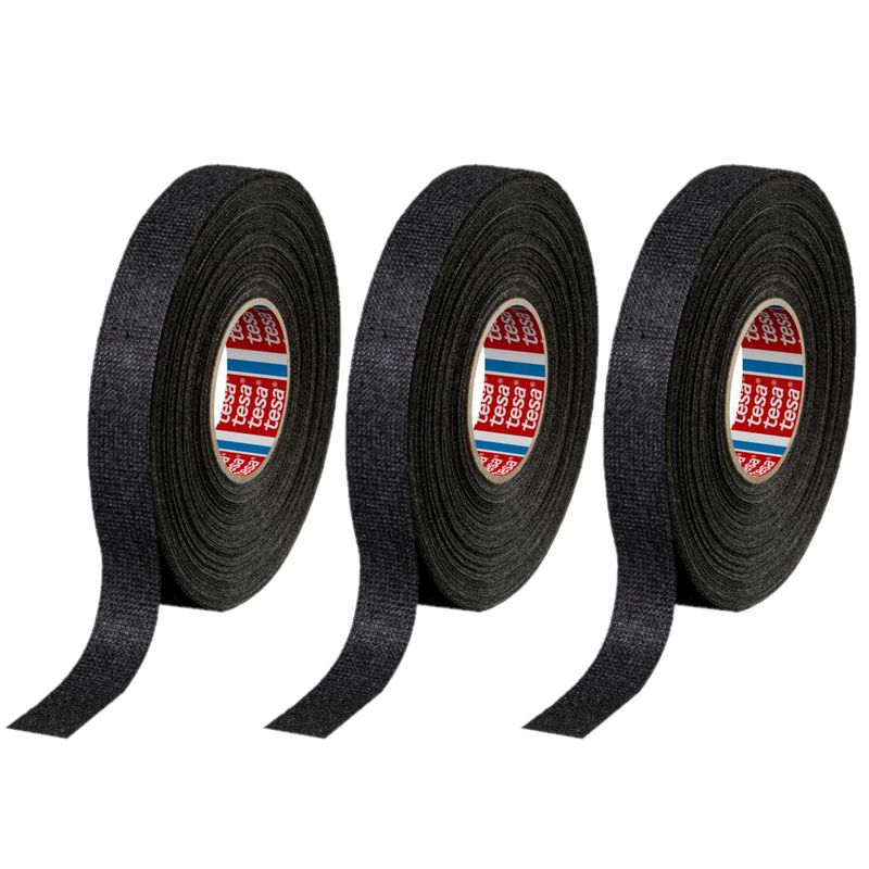 TESA - Pack x3 Cintas De Tela Automotor Fleece 19mmX25m Tesa